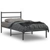 vidaXL Cadre de lit m&eacute;tal sans matelas avec t&ecirc;te de lit noir 107x203cm