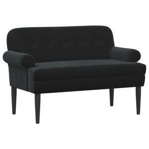 vidaXL Canap&eacute; love seat avec capitonnage en boutons Noir Velours