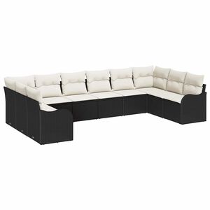 vidaXL Ensemble de canap&eacute; de jardin Noir 344 x 177,5 x 85 cm polyrotin