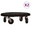 vidaXL Chariots &agrave; plantes avec roues 2 pcs Diam&egrave;tre 40 cm Noir 275 kg