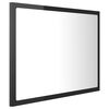 vidaXL Miroir LED de salle de bain Noir brillant 60x8,5x37cm Acrylique