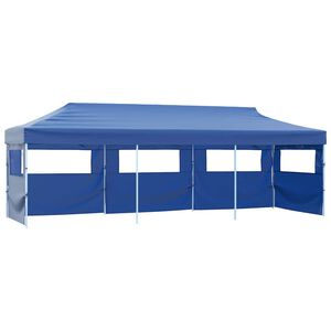 vidaXL Tente de r&eacute;ception pliable avec 5 parois 3x9 m Bleu