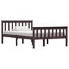 vidaXL Cadre de lit sans matelas marron fonc&eacute; pin massif 120x200 cm