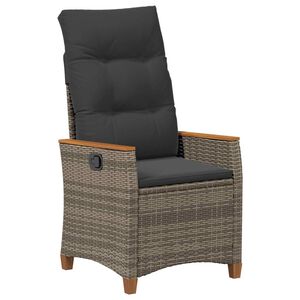 vidaXL Chaise de jardin inclinable Gris et Gris fonc&eacute; polyrotin