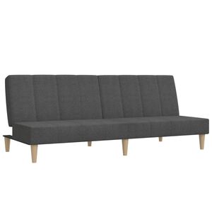 vidaXL Canap&eacute;-lit &agrave; 2 places gris fonc&eacute; tissu