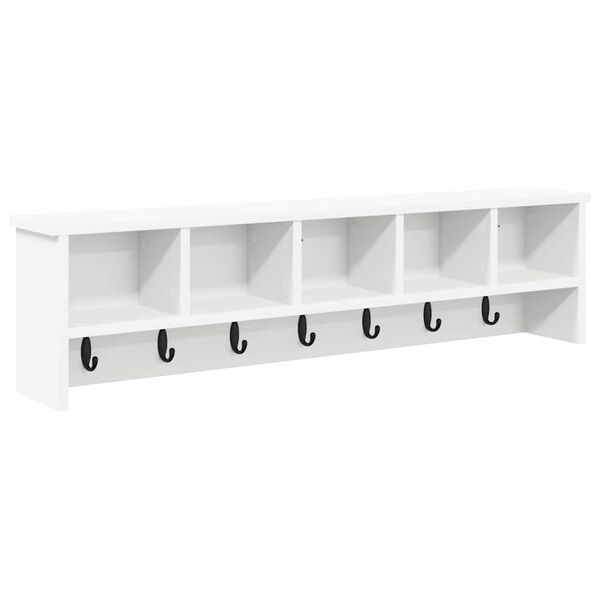 vidaXL Porte-manteau mural Blanc 100 x 16 x 26 cm Bois d'ing&eacute;nierie