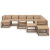 vidaXL Salon de jardin 12 pcs avec coussins Beige