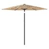 vidaXL Parasol de jardin avec LED et m&acirc;t en acier marron 268x268x226cm
