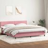 vidaXL Sommier &agrave; lattes de lit avec matelas rose 180x210 cm velours