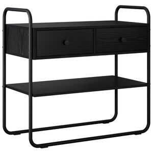 vidaXL Table console Ch&ecirc;ne noir 80 x 40 x 75 cm Bois d'ing&eacute;nierie