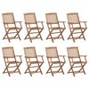 vidaXL Chaises pliantes 8 pi&egrave;ces en bois d'acacia massif