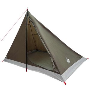 vidaXL Tente de randonn&eacute;e 4 personne Marron et gris