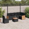 vidaXL Salon de jardin 7 pcs avec coussins noir r&eacute;sine tress&eacute;e
