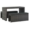 vidaXL Ensemble &agrave; manger d'ext&eacute;rieur 3pcs coussins r&eacute;sine tress&eacute;e gris