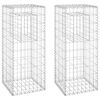 vidaXL Poteaux à panier de gabion 2 pcs 40x40x100 cm Fer
