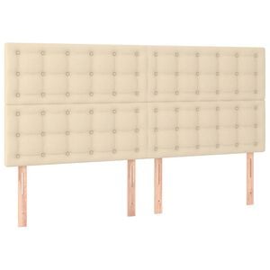 vidaXL T&ecirc;te de lit Cr&egrave;me 180x5x118/128 cm Tissu
