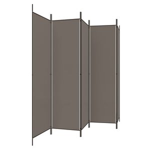 vidaXL Cloison de s&eacute;paration 5 panneaux Anthracite 250x200 cm Tissu