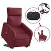 vidaXL Fauteuil inclinable de massage &eacute;lectrique Rouge bordeaux Tissu