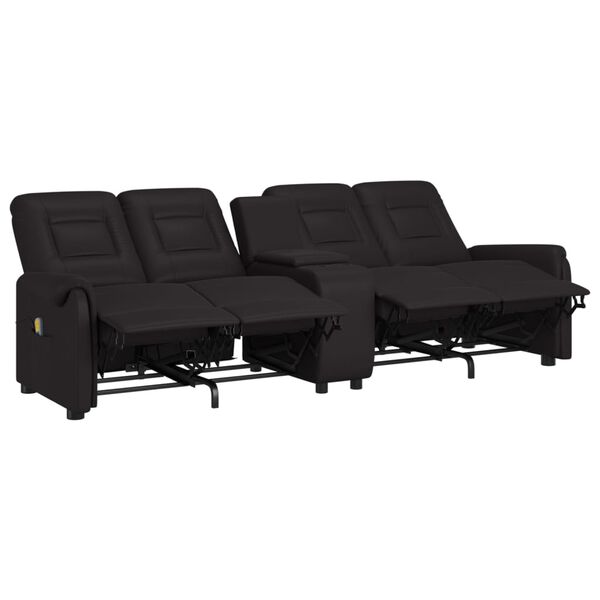 vidaXL Fauteuil de massage inclinable et porte-gobelet 4 places noir