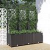 vidaXL Jardini&egrave;re de jardin avec treillis Noir 120 x 40 x 136 cm PP