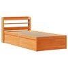 vidaXL Cadre de lit et t&ecirc;te de lit cire marron 100x200 cm bois de pin