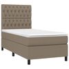 vidaXL Sommier &agrave; lattes de lit avec matelas Taupe 100x200 cm Tissu