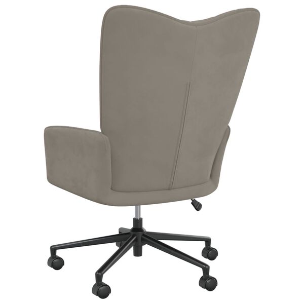 vidaXL Chaise de relaxation Gris clair Velours