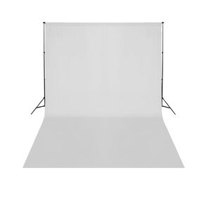 vidaXL Support de fond t&eacute;lescopique et toile de fond blanc 3x5 m
