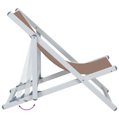 vidaXL Chaises de plage pliantes lot de 2 marron aluminium textilène