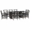 vidaXL Ensemble de repas ext&eacute;rieur 9 pc Noir polyrotin