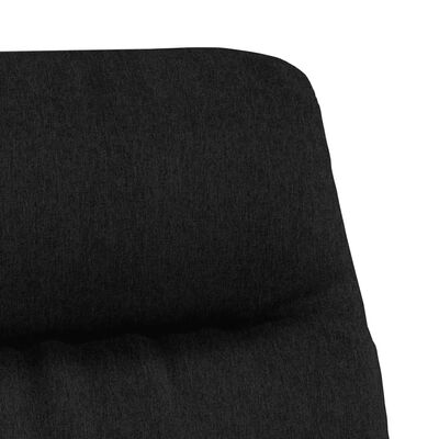 vidaXL Chaise de relaxation avec tabouret Noir Tissu et similicuir