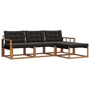vidaXL Ensemble de canap&eacute;s d'ext&eacute;rieur 4 pc Naturel et noir