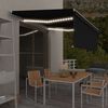 vidaXL Auvent manuel r&eacute;tractable avec store et LED 4,5x3 m Anthracite