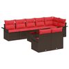 vidaXL Ensemble de canap&eacute; de jardin 9 pc Marron polyrotin