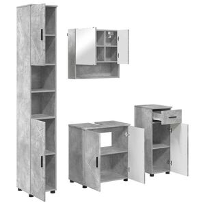 vidaXL Ensemble de mobilier de salle de bain 4 pcs Gris b&eacute;ton