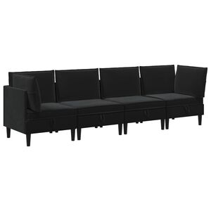 vidaXL Ensemble de meubles pour le salon 4 pc Noir Velours