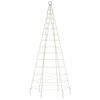 vidaXL Sapin de No&euml;l &agrave; LED sur m&acirc;t de drapeau 200 LED blanc 180 cm