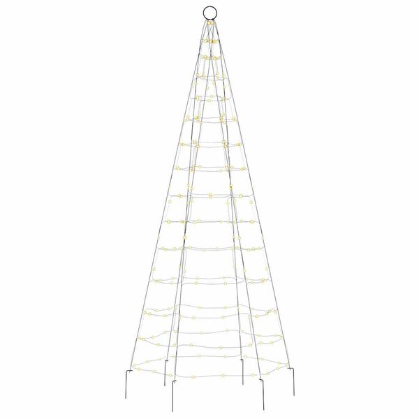 vidaXL Sapin de No&euml;l &agrave; LED sur m&acirc;t de drapeau 200 LED blanc 180 cm