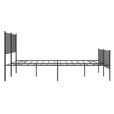 vidaXL Cadre de lit métal sans matelas avec pied de lit noir 135x190cm