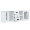 vidaXL Buffets 3 pcs blanc brillant bois d'ing&eacute;nierie