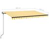 vidaXL Auvent automatique capteur de vent/LED 400x350cm Jaune et blanc