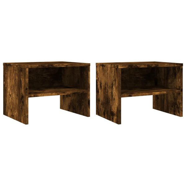 vidaXL Tables de chevet 2 pcs Ch&ecirc;ne fum&eacute; 40x30x30 cm Bois d'ing&eacute;nierie