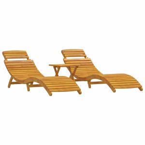 vidaXL Chaise longue 3 pcs Marron 40 x 40 x 40cm Bois d'acacia massif