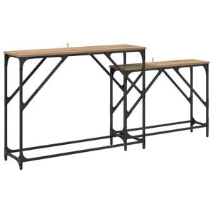 vidaXL Table console 2 pc Ch&ecirc;ne artisanal 100 x 28 x 75 cm