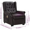 vidaXL Fauteuil de massage marron similicuir brillant