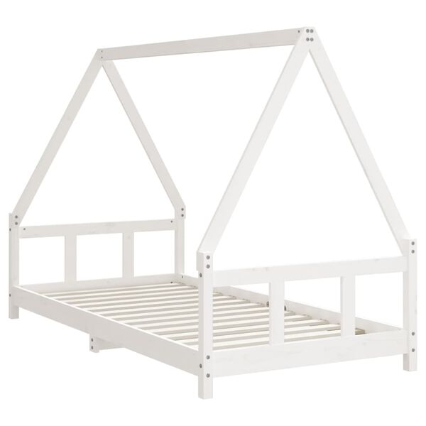 vidaXL Cadre de lit pour enfants blanc 90x190 cm bois de pin massif