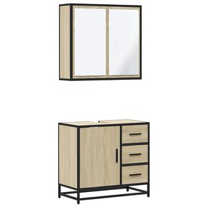 vidaXL Ensemble de meubles de salle de bain 2 pcs ch&ecirc;ne sonoma