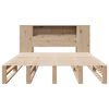 vidaXL Lit biblioth&egrave;que sans matelas 120x200 cm bois massif
