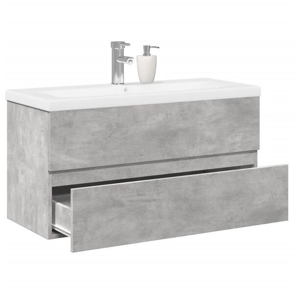 vidaXL Ensemble de meubles de salle de bain 2 pcs gris b&eacute;ton