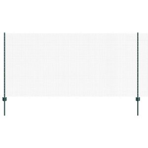 vidaXL Cl&ocirc;ture en fil soud&eacute; avec poteaux 10 x 1,2 m Vert Maille